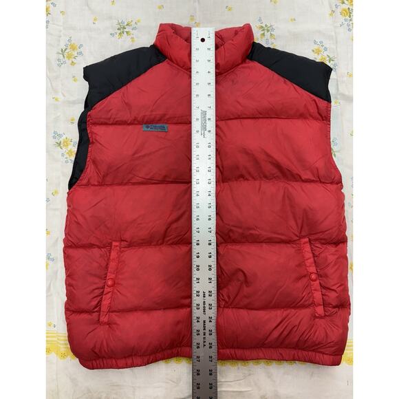 Columbia red puffer vest mens large insulated black shoulders retro 90s - Picture 8 of 10